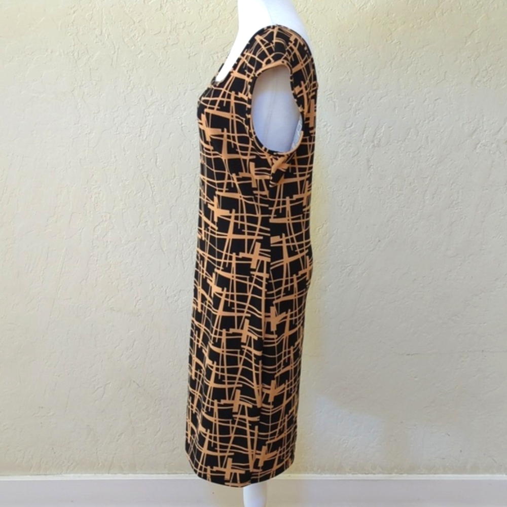 SHEIN Black Prive Allover Print Square Neck Bodycon Midi Dress Size XL - Picture 7 of 11